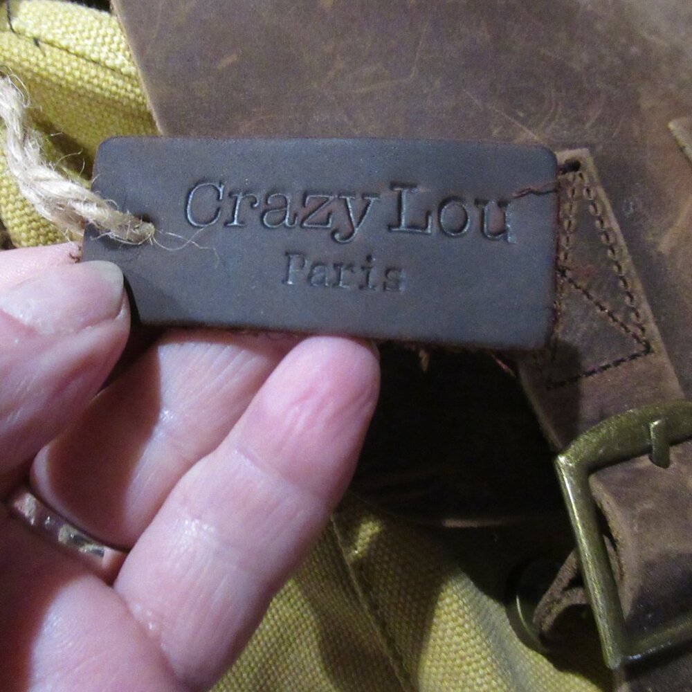 Crazy Lou Paris Hybrid Messenger Bag canvas leather - Picture 2 of 7